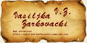 Vasiljka Žarkovački vizit kartica